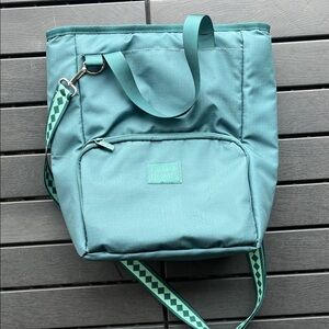 NWT Teal Cooler Tote Bag with Patterned Strap